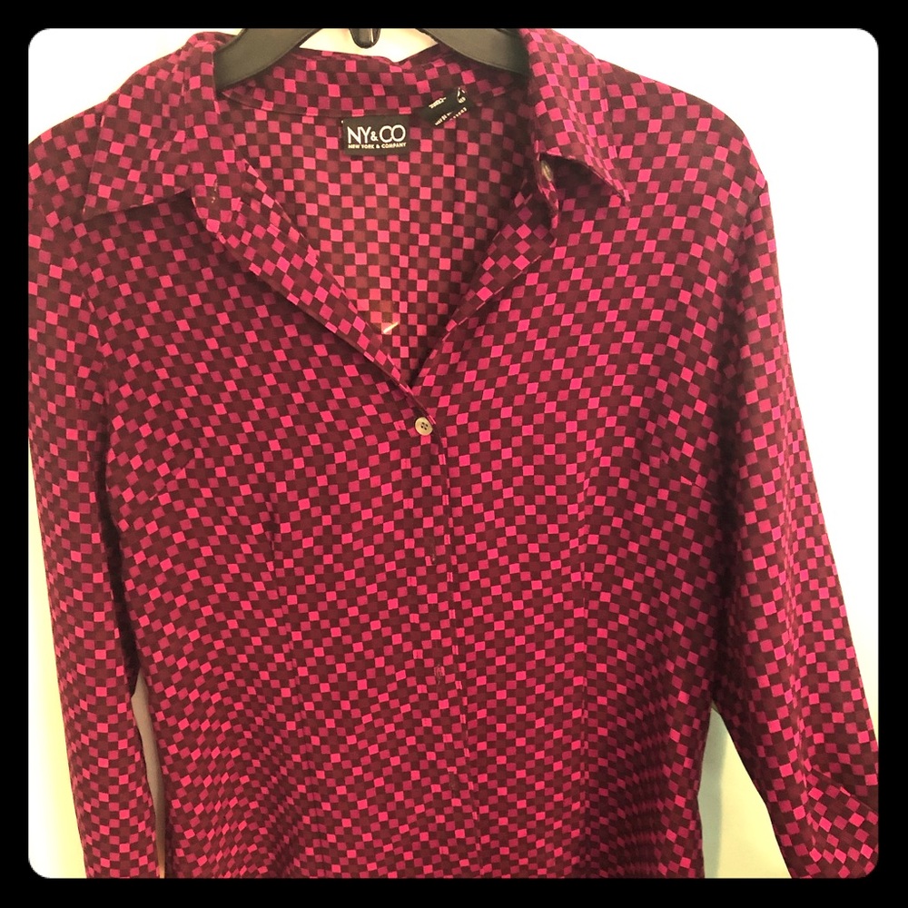 NY&CO Geometrically-Patterned Blouse